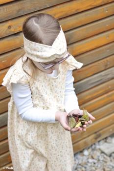 Baumwollrippjersey Mia Blüten auf Vanille von Swafing